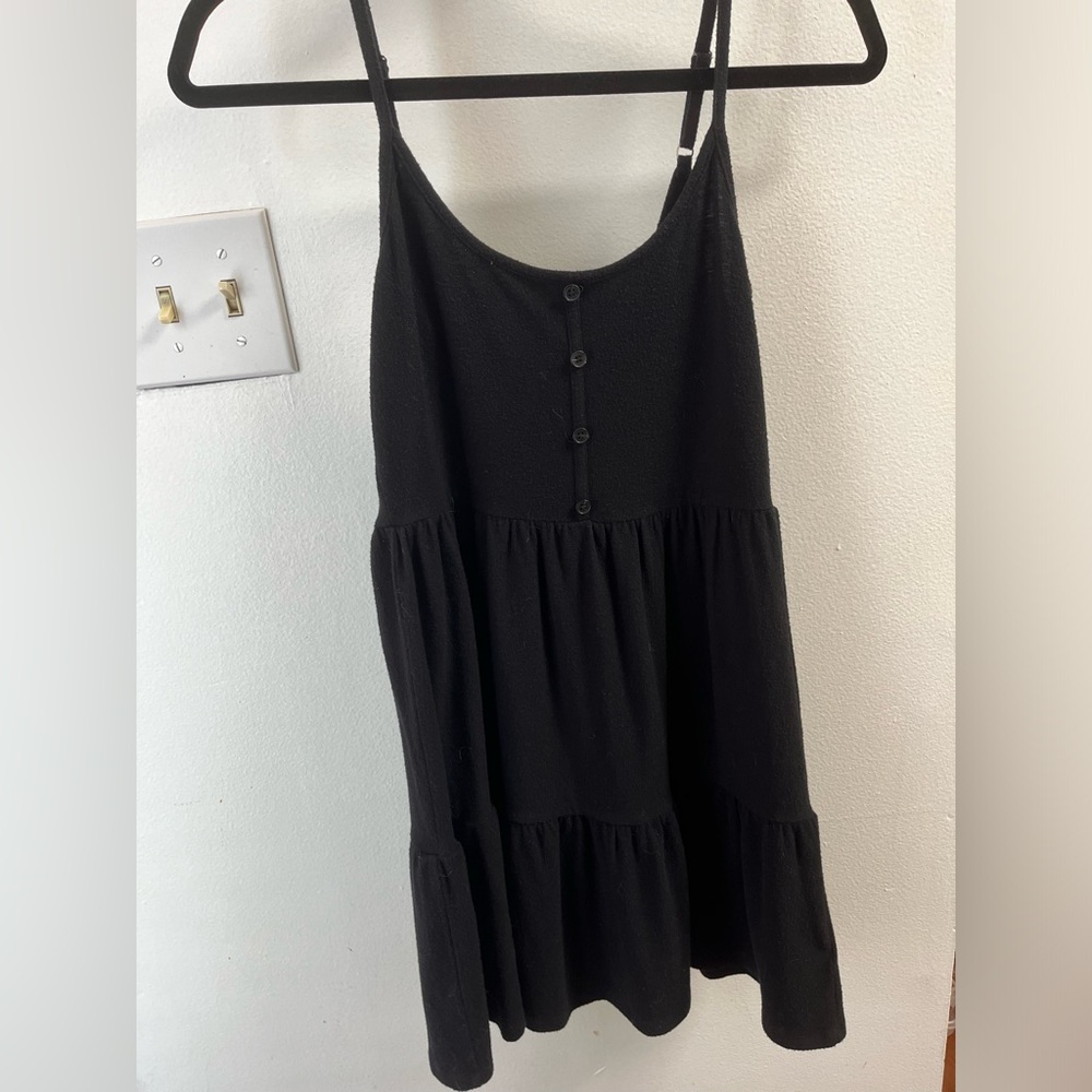 Wild Fable Black Dress with Buttons and Spaghetti Straps Size M
